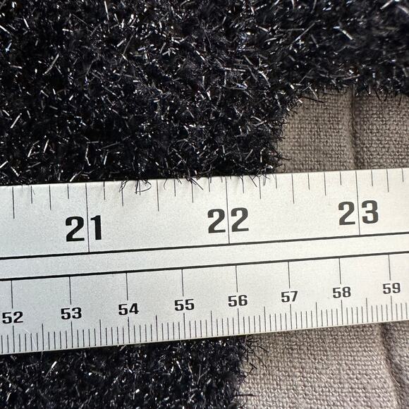 anthropologie maeve pamela black shimmer eyelash knit sweater xl tinsel pullover - Picture 6 of 8